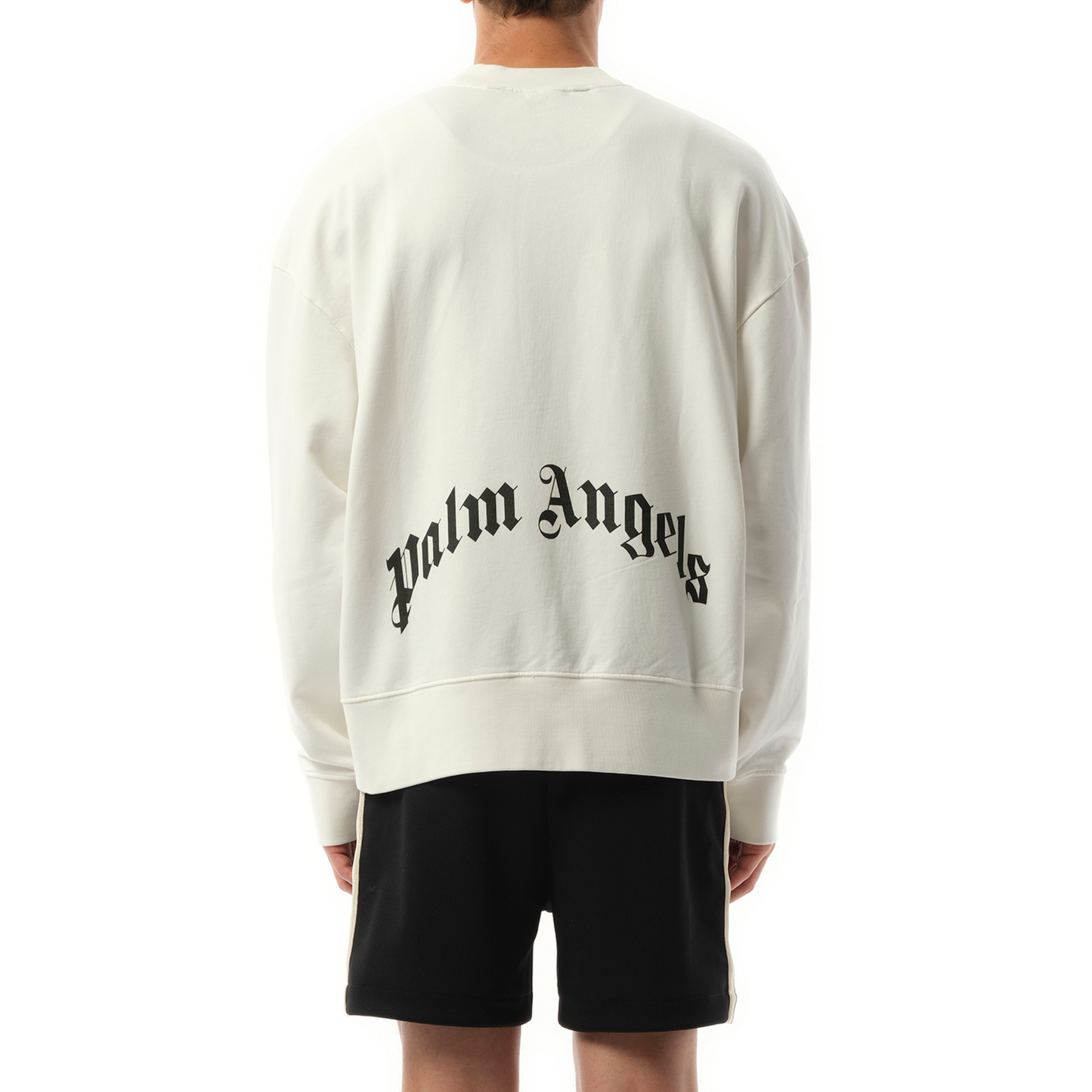 Back Curved Logo Sweatshirt in Off White/Black