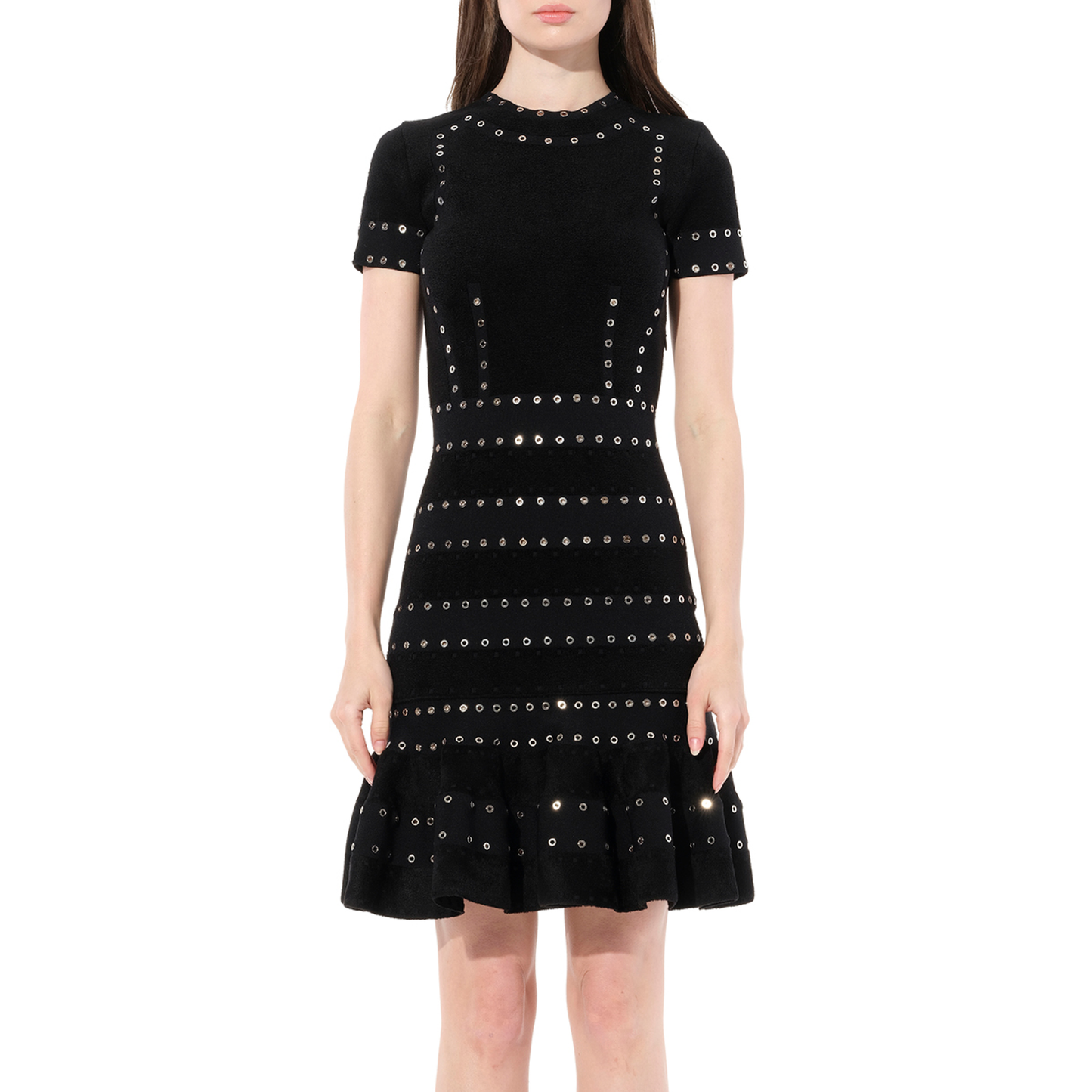 Eyelet Mini Dress in Black