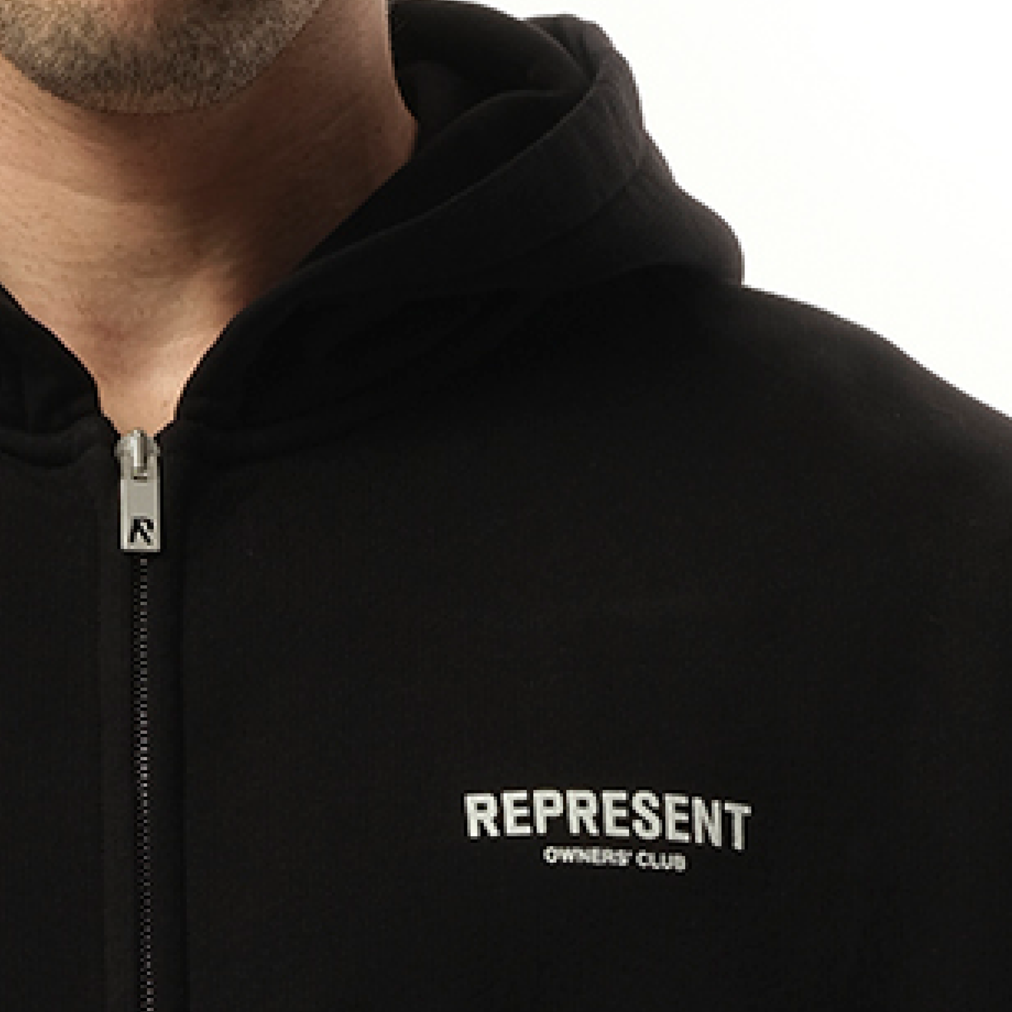 Represent Owners Club Zip Hoodie in Black