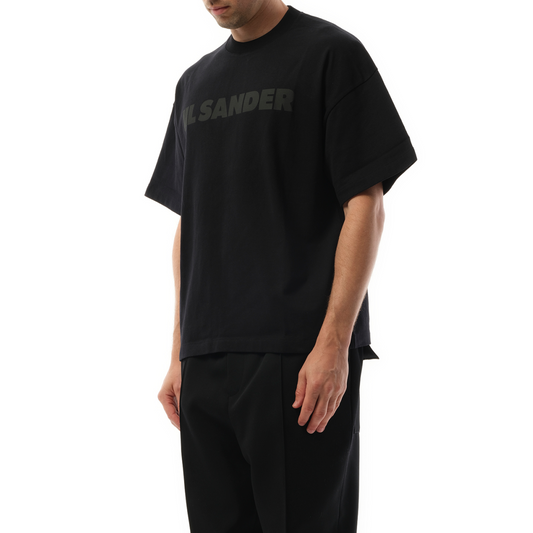 Tonal Jil Sander Logo T-Shirt in Black