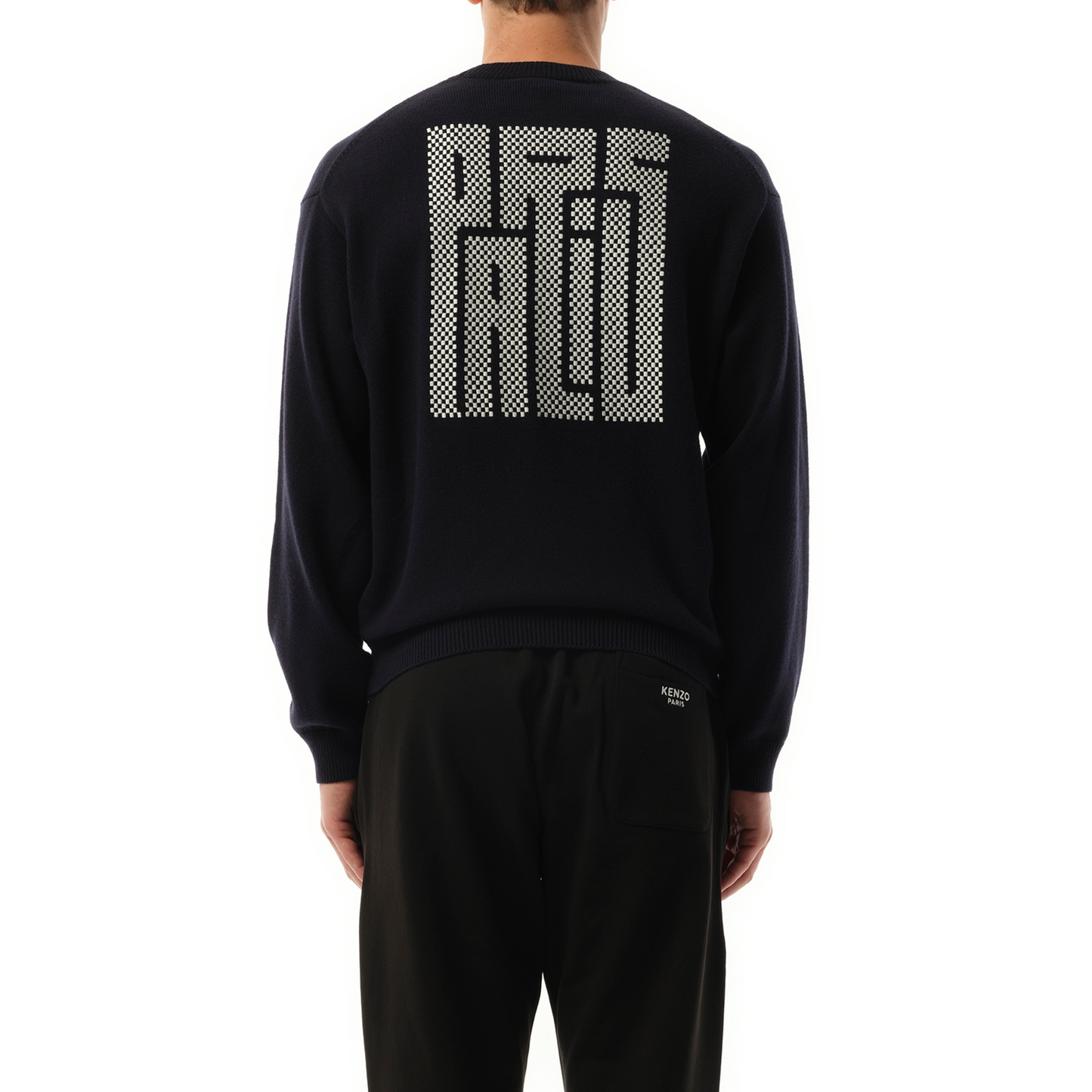 Kenzo Kamon Knit Sweater in Blue/Black