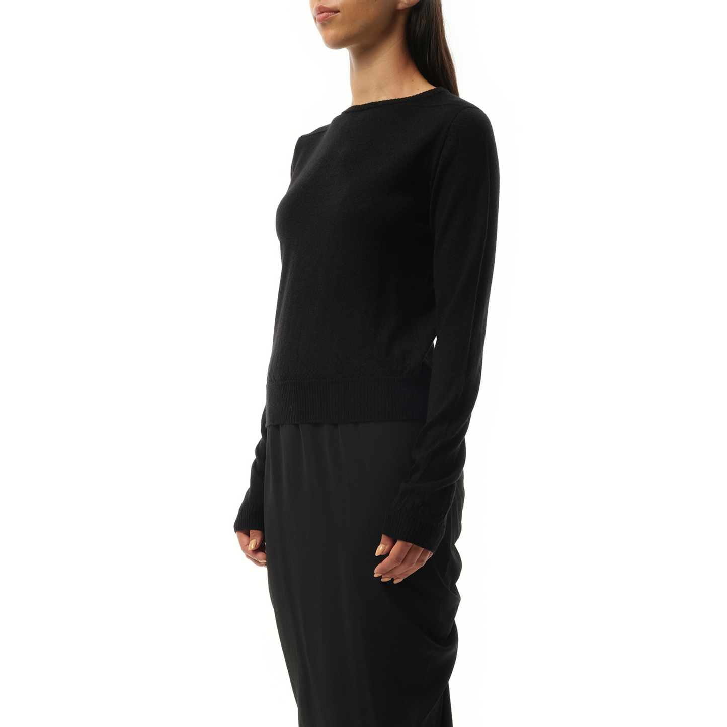 Cashmere Biker Level Sweater in Black