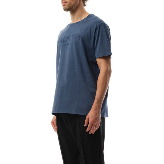 Balmain Vintage Emb T-Shirt in Blue