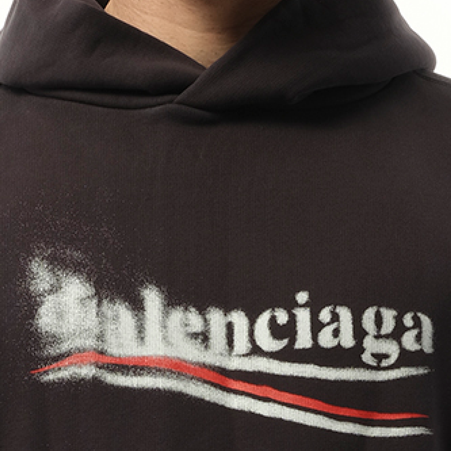 Political Stencil Medium Fit Hoodie in Faded Black