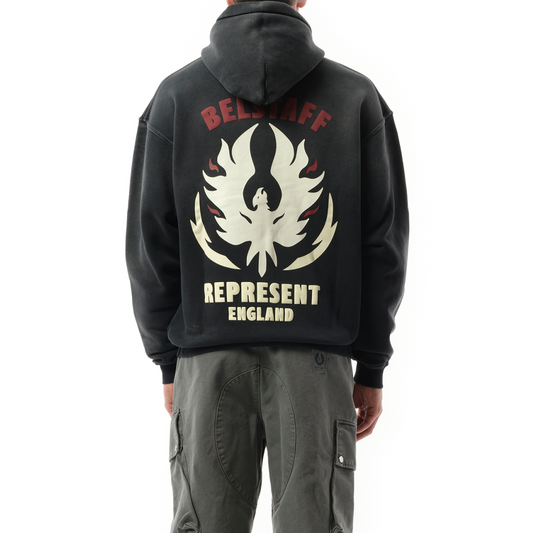 Represent X Belstaff Flame Pheonix Hoodie in Shadow