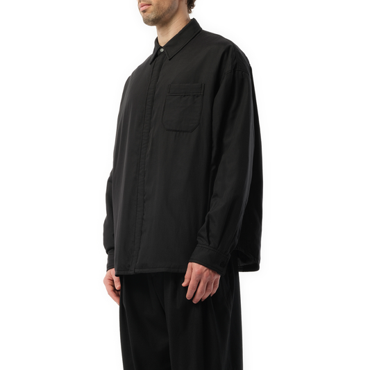 Silk Cotton Padded Shirt in Black