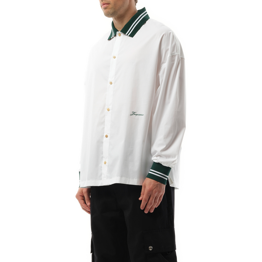 La Chemise Baseball Long Sleeve in White