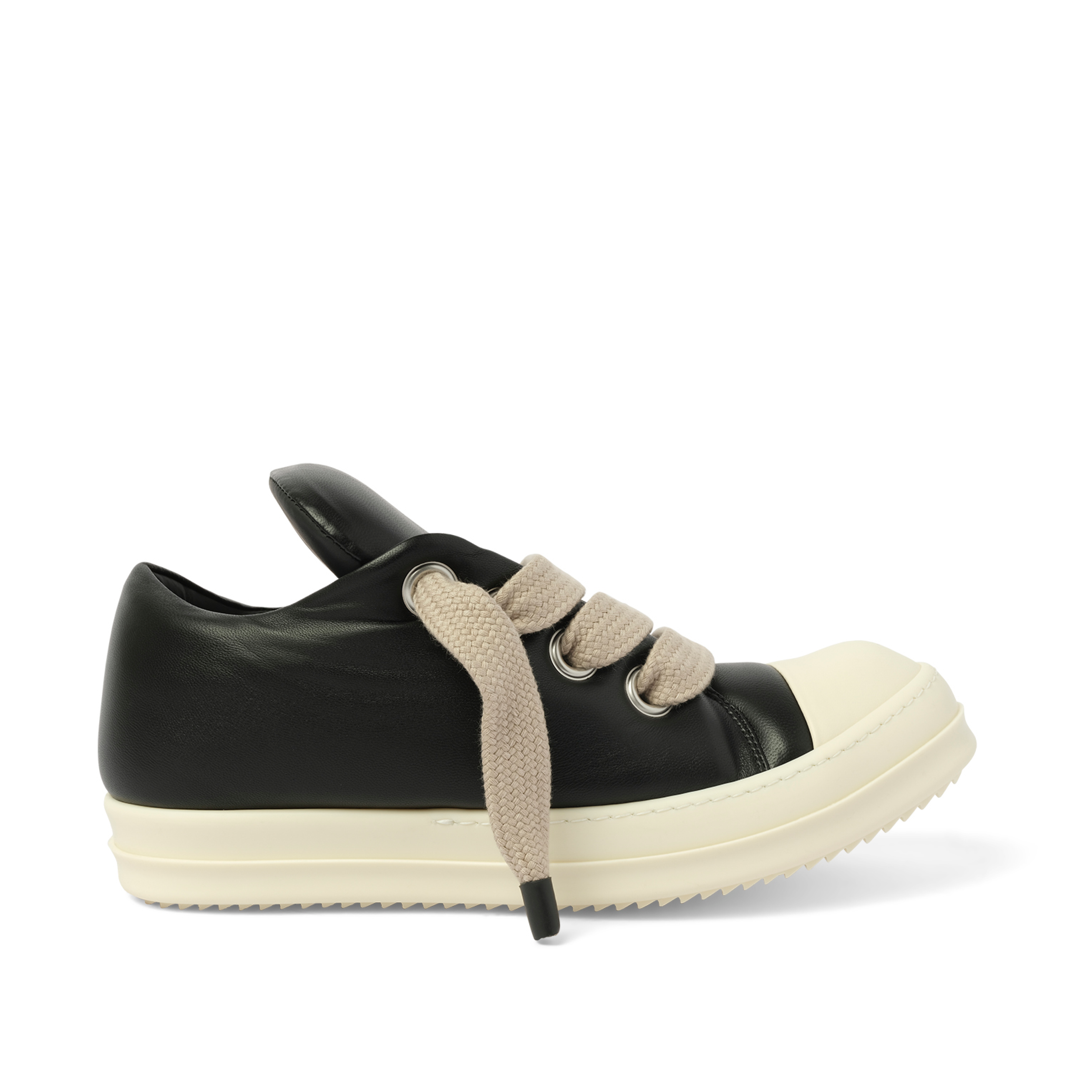 Padded Jumbolaced Low Sneaks in Black/Milk/Milk