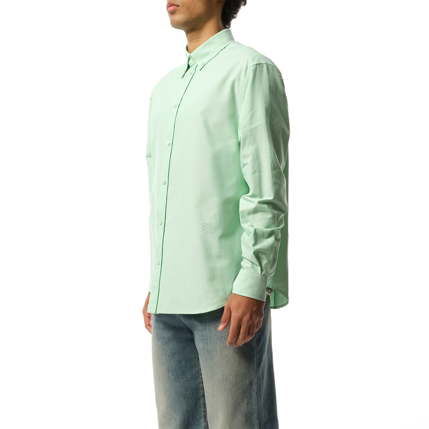 Anagram Detail Shirt in Light Green