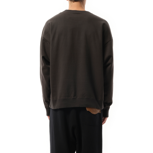 Leon Printed Distressed Pullover in Black