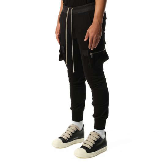 Cotton Mastodon Cargo Pants in Black