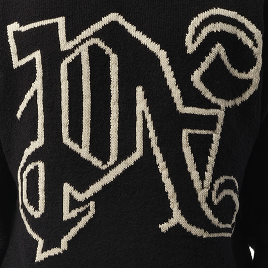 PA Monogram Sweater in Black/Off White