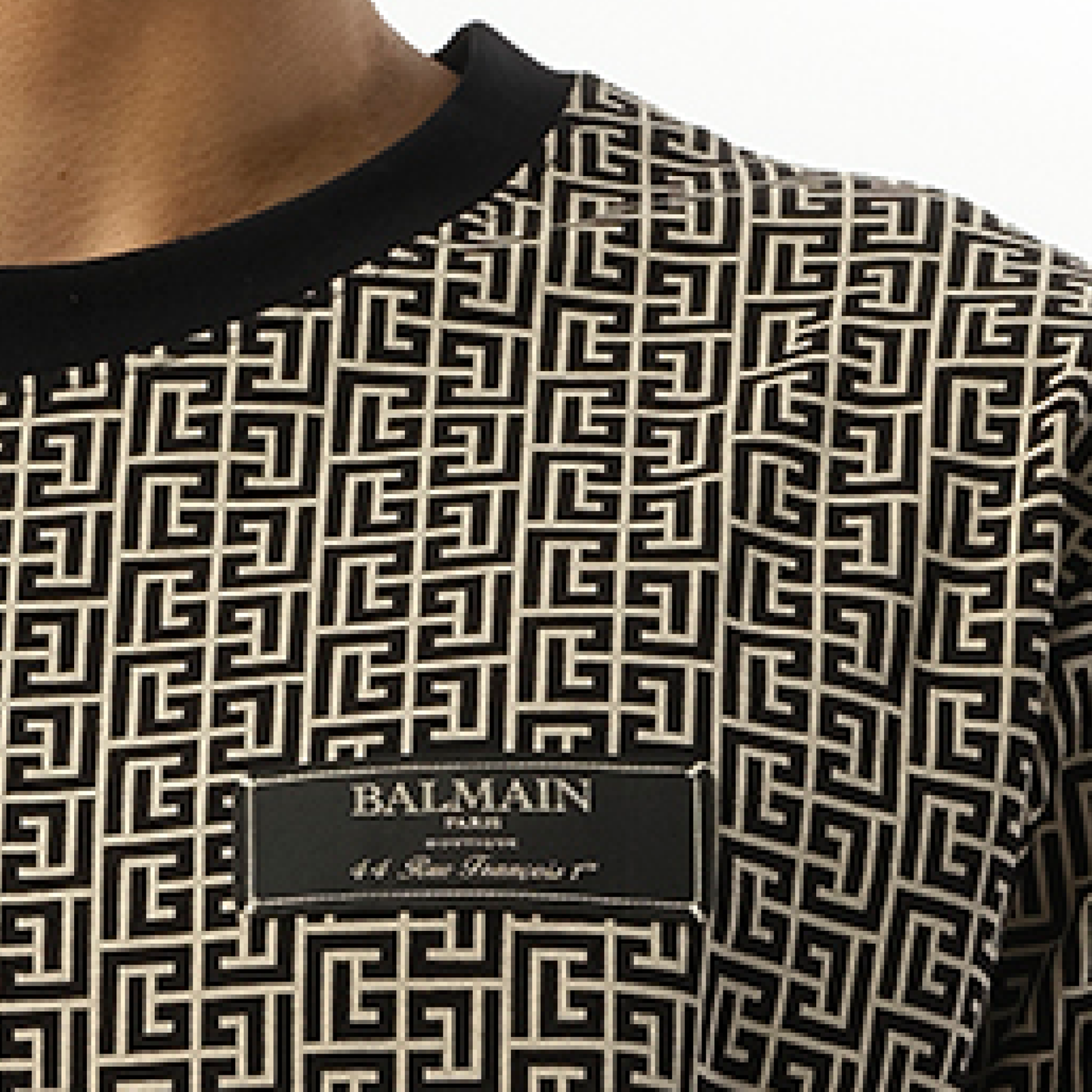 Monogram Jacquard T-Shirt in Black