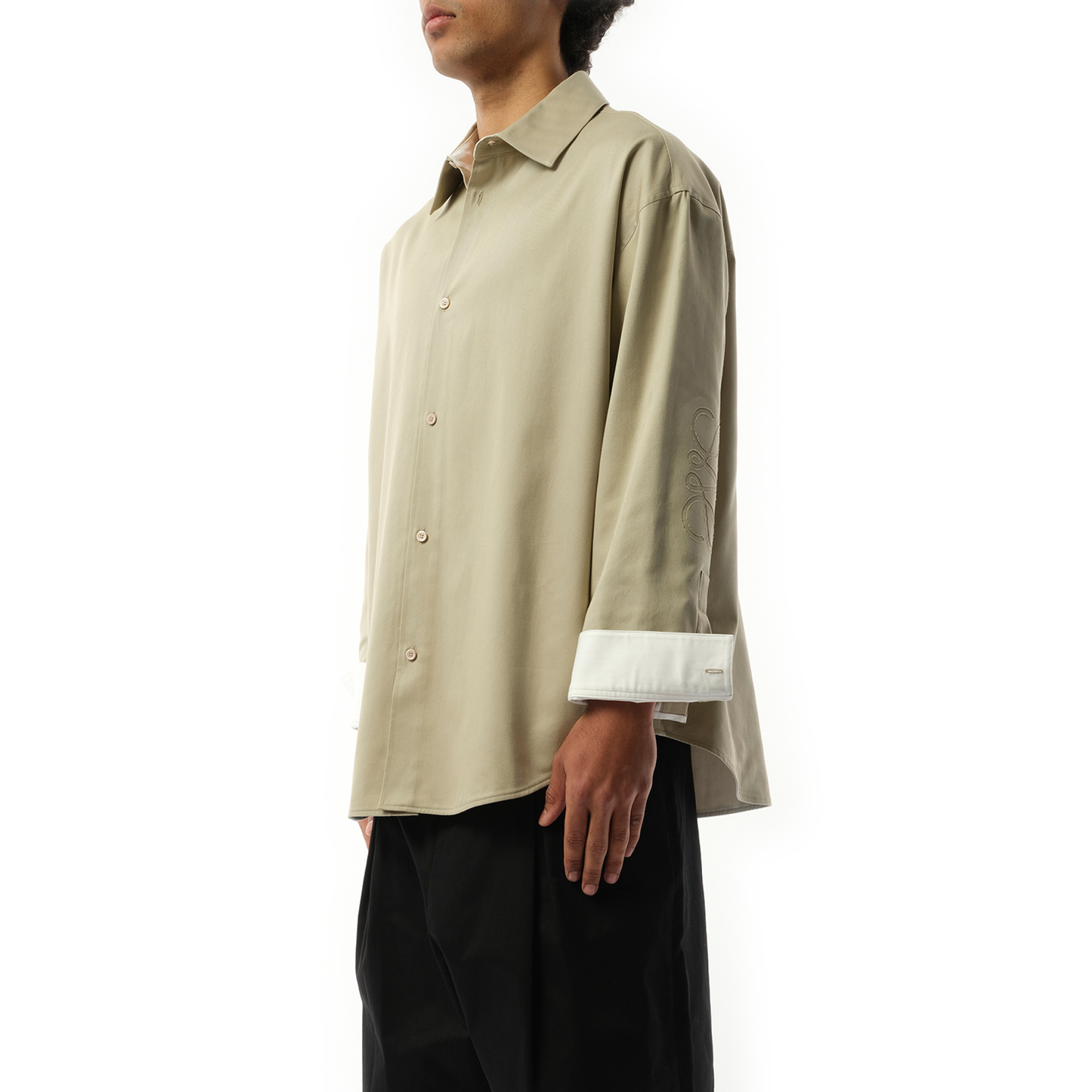 Anagram Overshirt in Sand/White