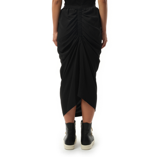 Cocoon Crepe Shrimp Skirt in Black