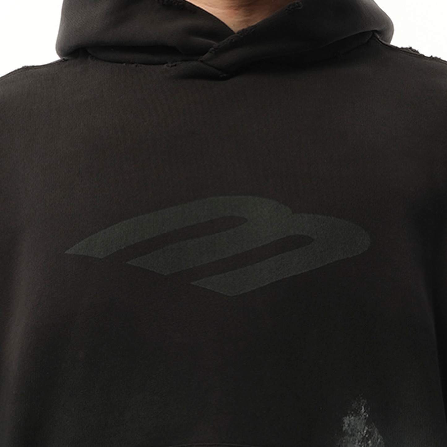 3B Stencil Medium Fit Hoodie in Black