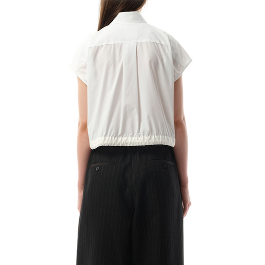 S Cotton Poplin Shirt in Off White