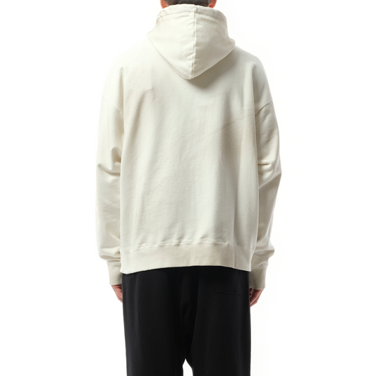 Smily Face Printed Distressed Hoodie in White