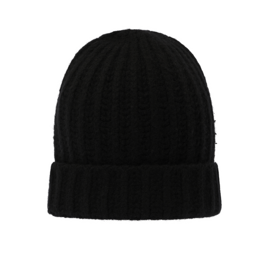 Four Stiches Beanie in Black