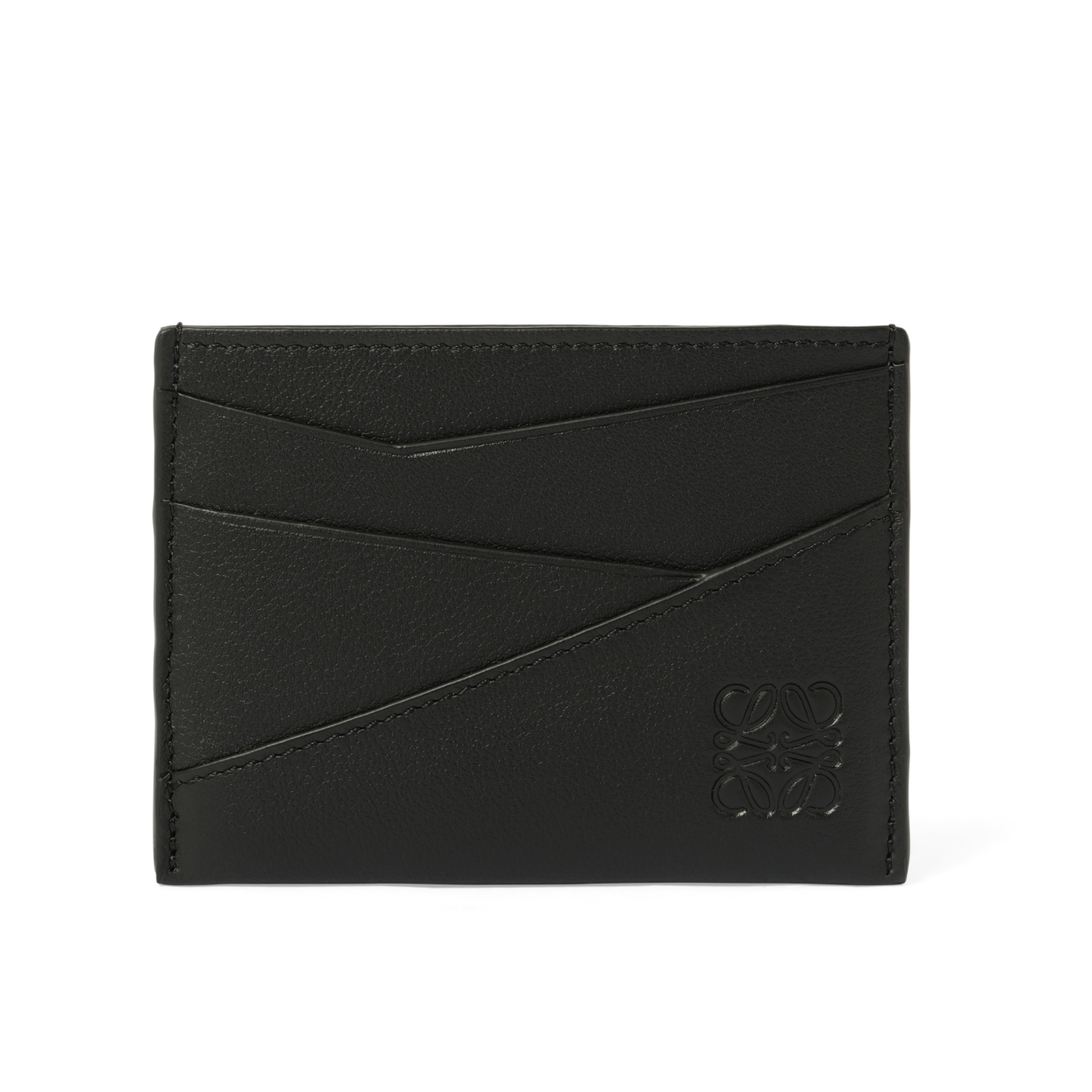 Puzzle Edge Plain Cardholder in Black