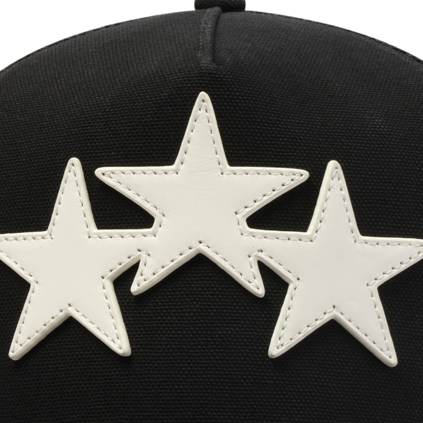 3 Star Trucker Hat in Black/White