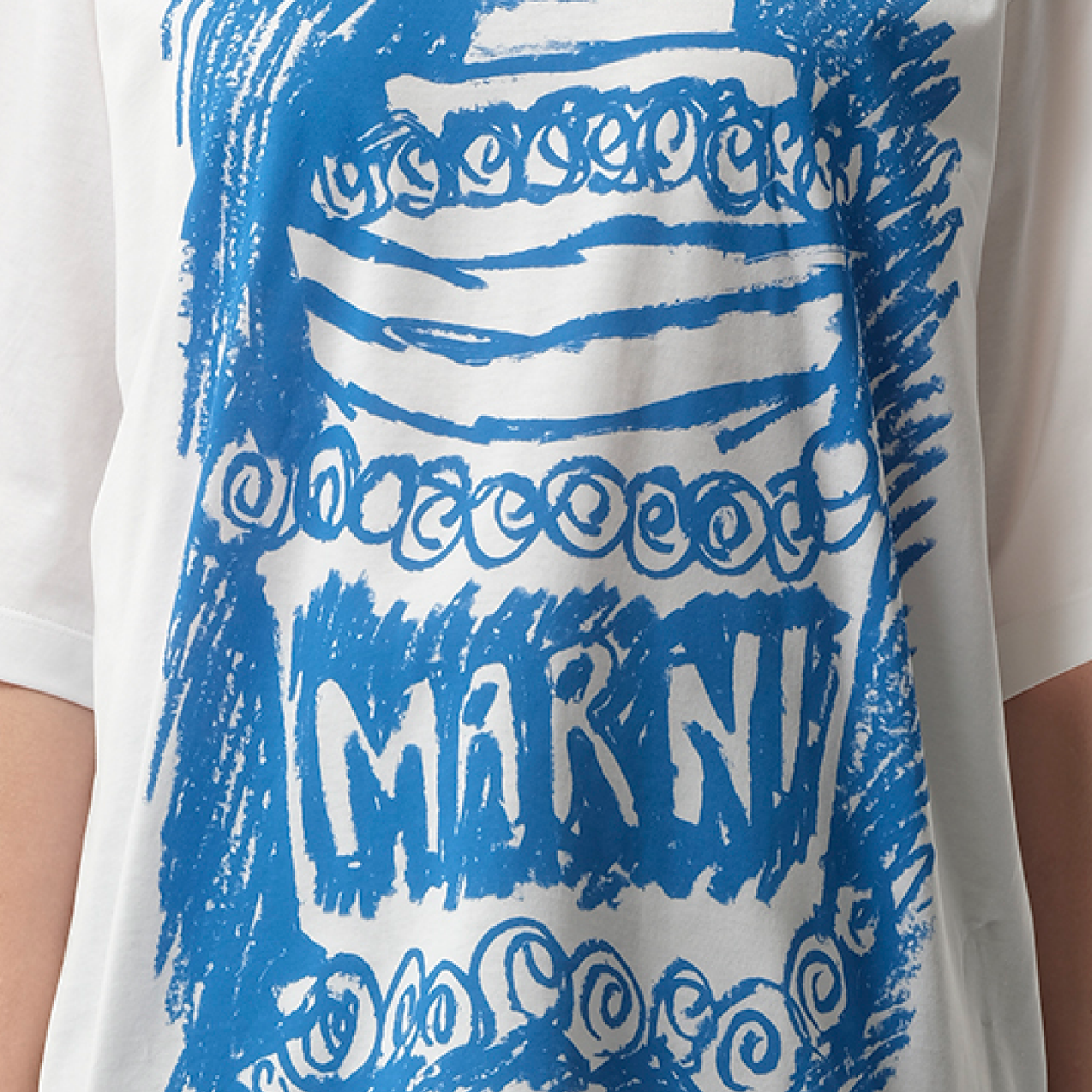 Blue Cake Print T-Shirt in Lily White