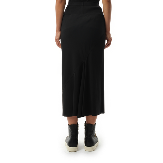 Knee Bias Skirt in Black