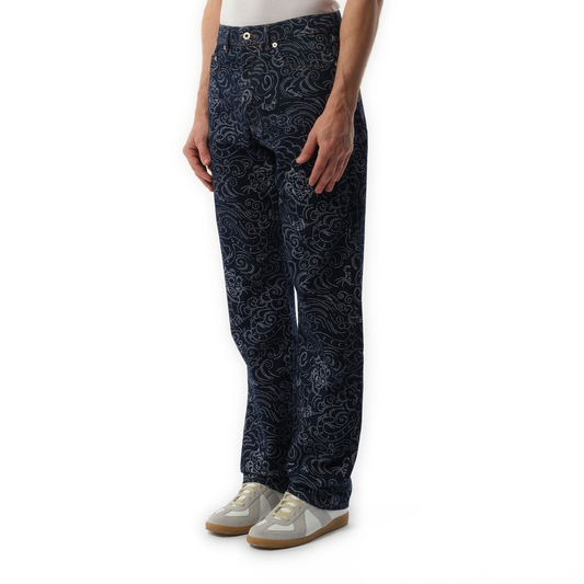 Asagao Tiger Straight Fit Jeans in Blue