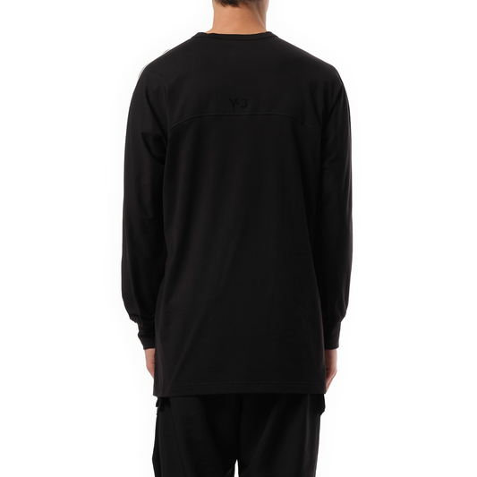 3 Stripe Long Sleeve T-Shirt in Black