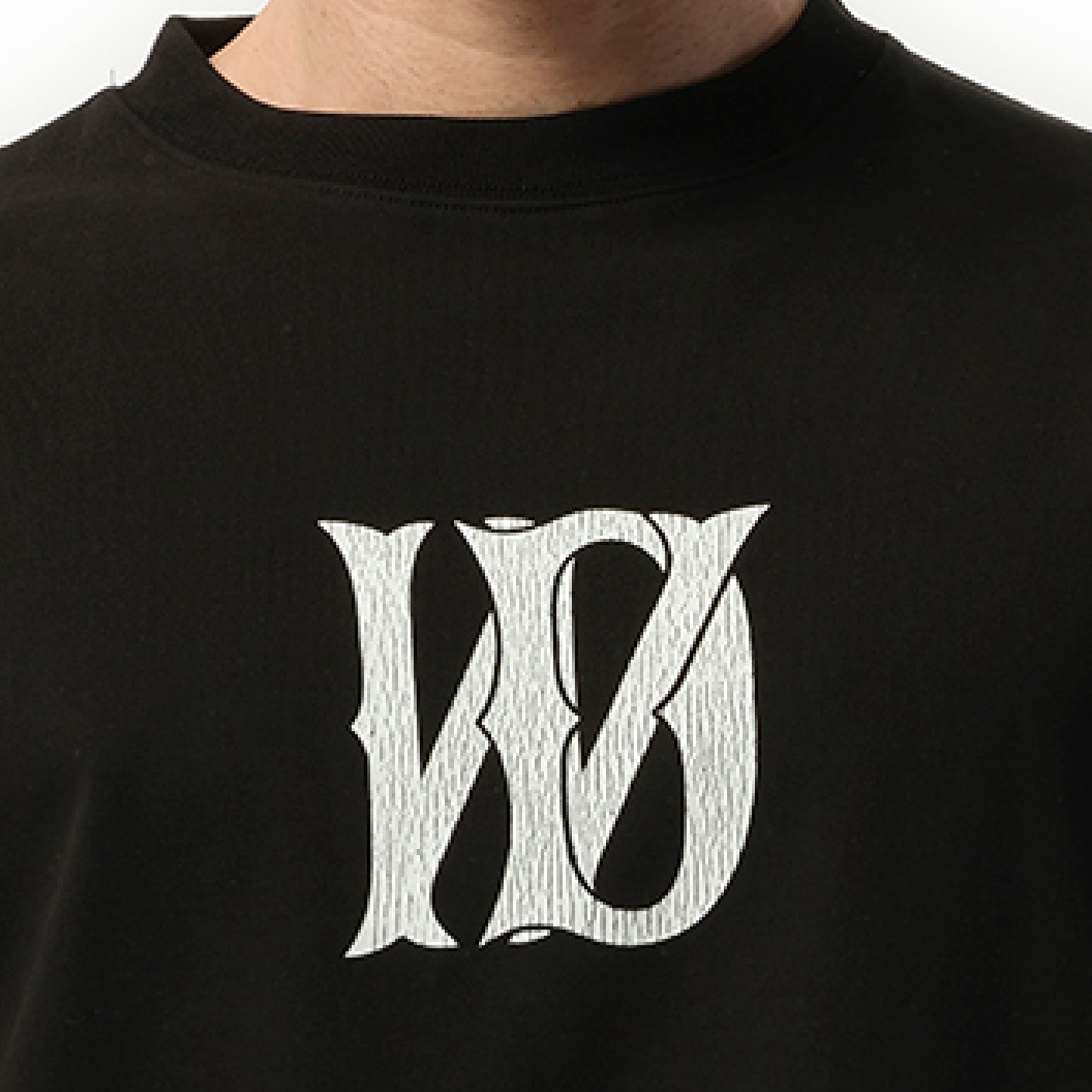 Letter Logo Print T-Shirt in Black