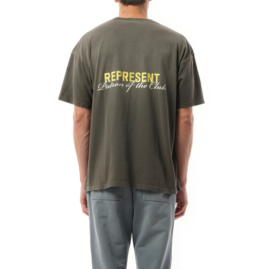 Patron of The Club T-Shirt in Washed Olive