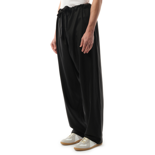 Silk Popeline Pants in Black