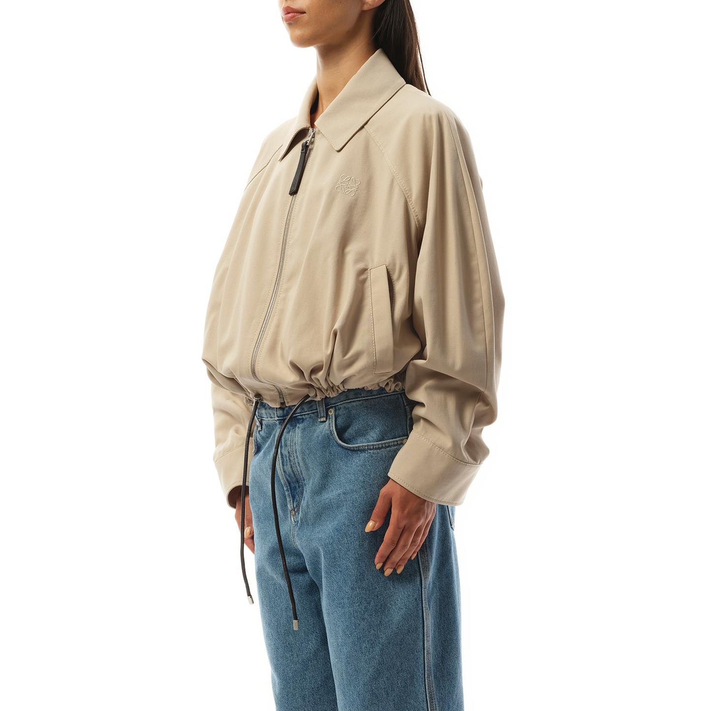 Relaxed Fit Balloon Jacket in Beige