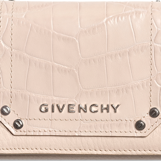 Pandora Embroidered 3 Fold Wallet in Nude