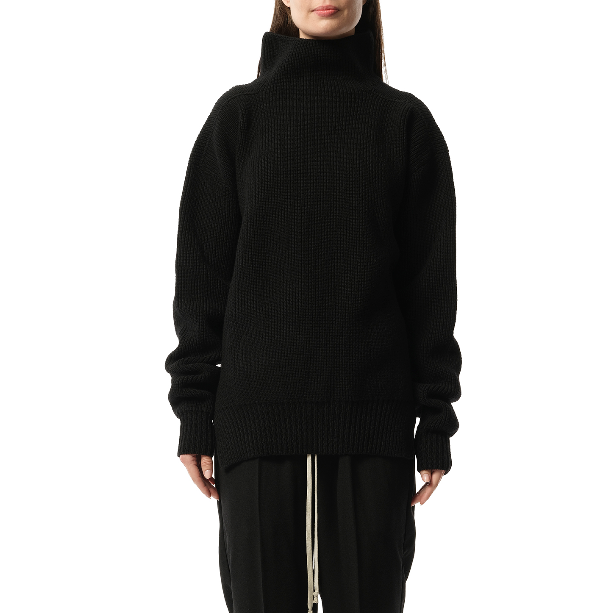 Fisherman Tabard Sweater in Black