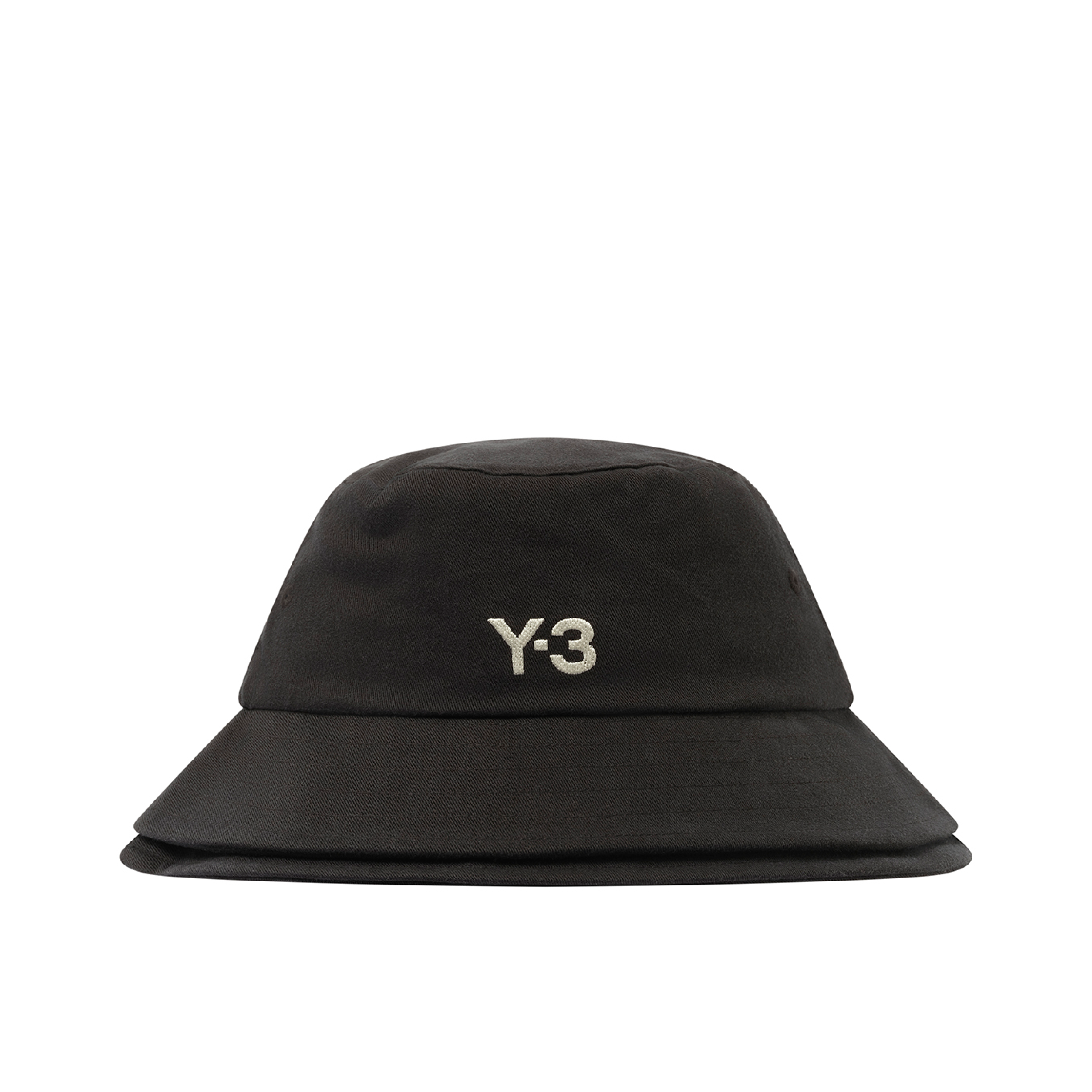 Y-3 Stripe Fold Bucket Hat in Black