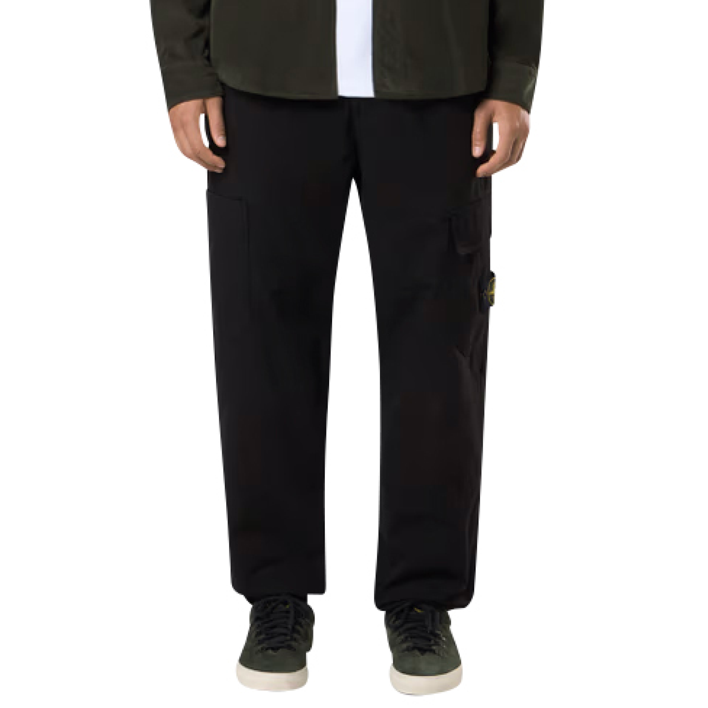 Compass Badge Cotton Pants in Black