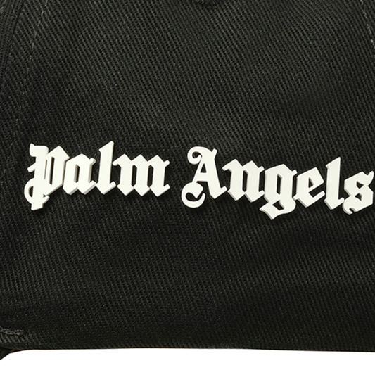 Palm Angels Logo Cap in Black/White