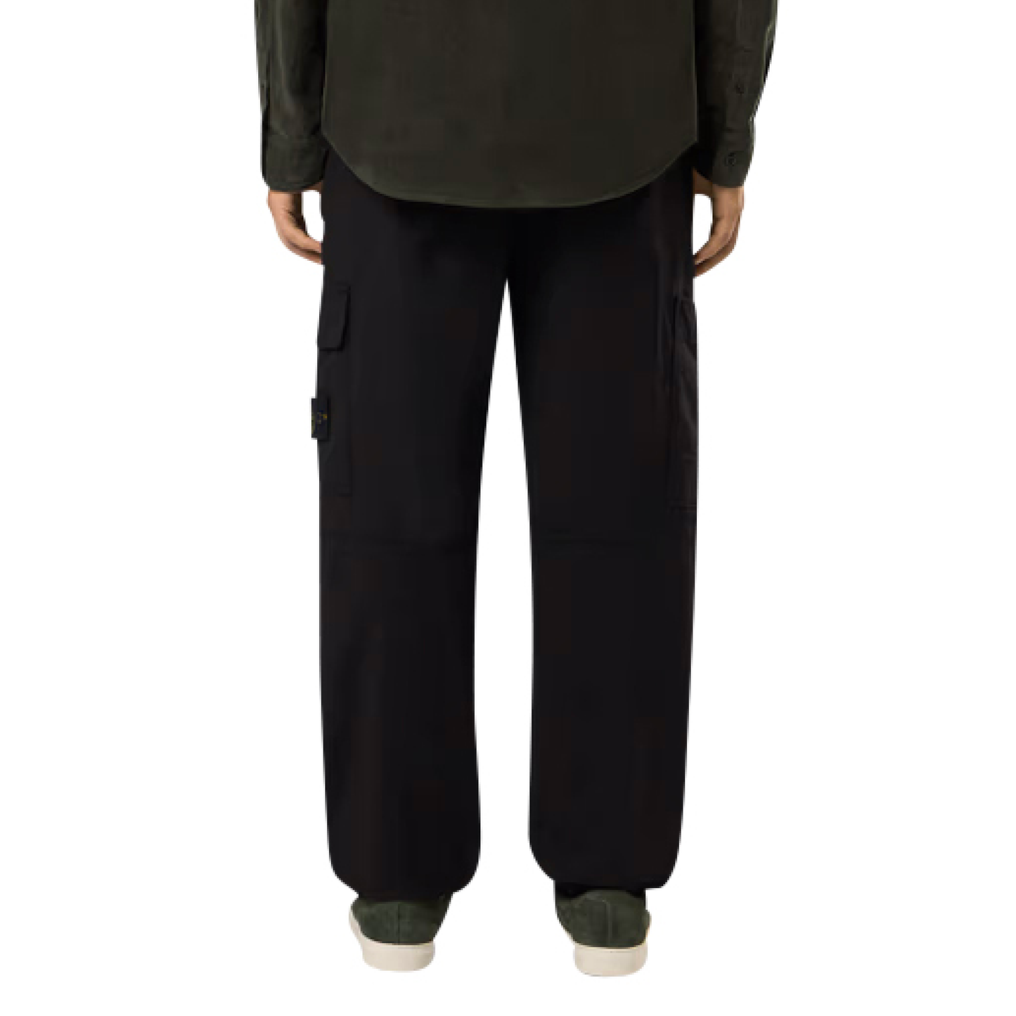 Compass Badge Cotton Pants in Black