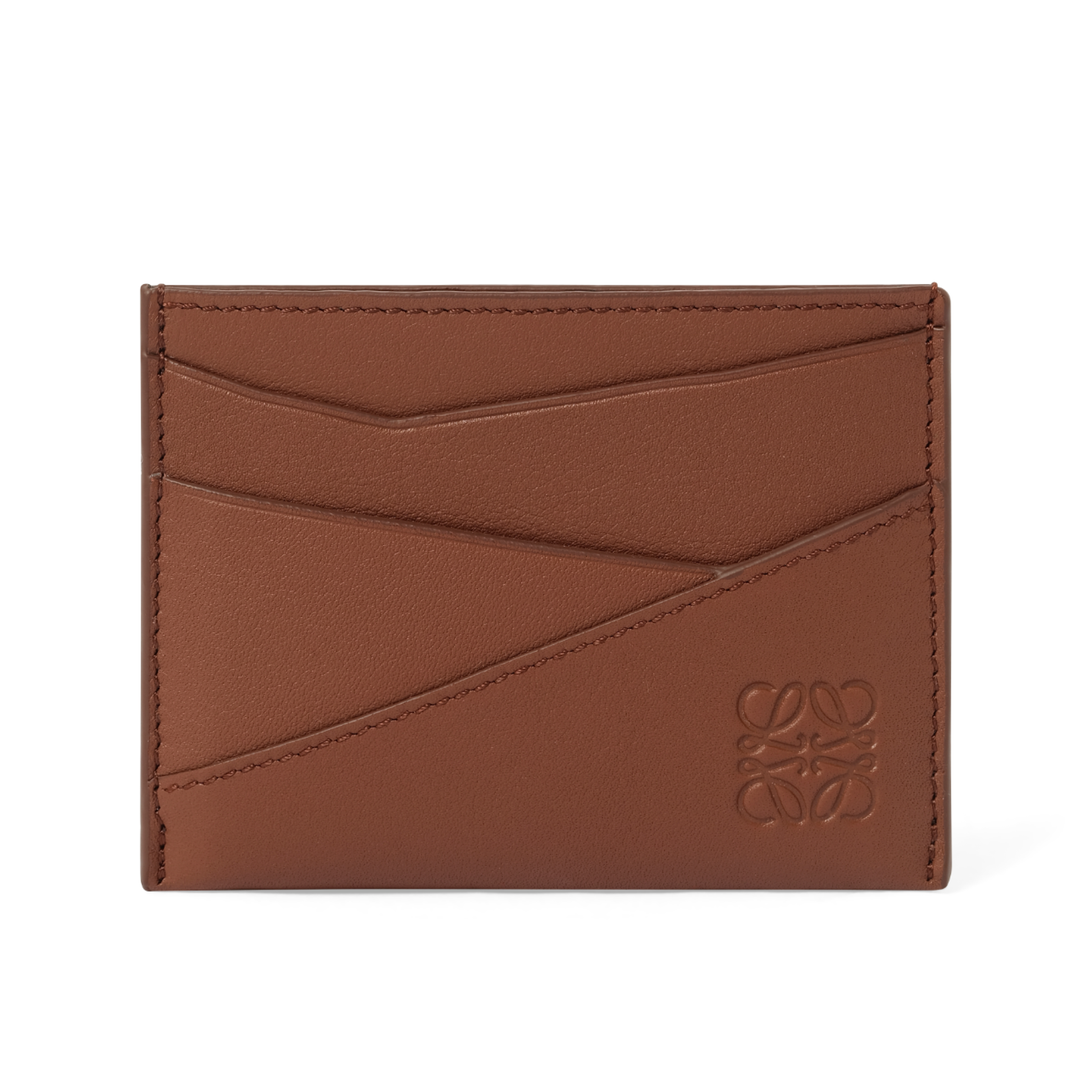 Puzzle Edge Plain Cardholder in Brown