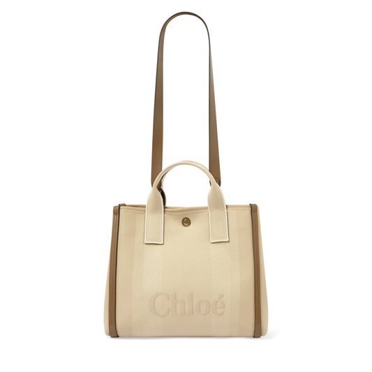 Chloe Carry Medium Tote Bag in Vegetal Beige