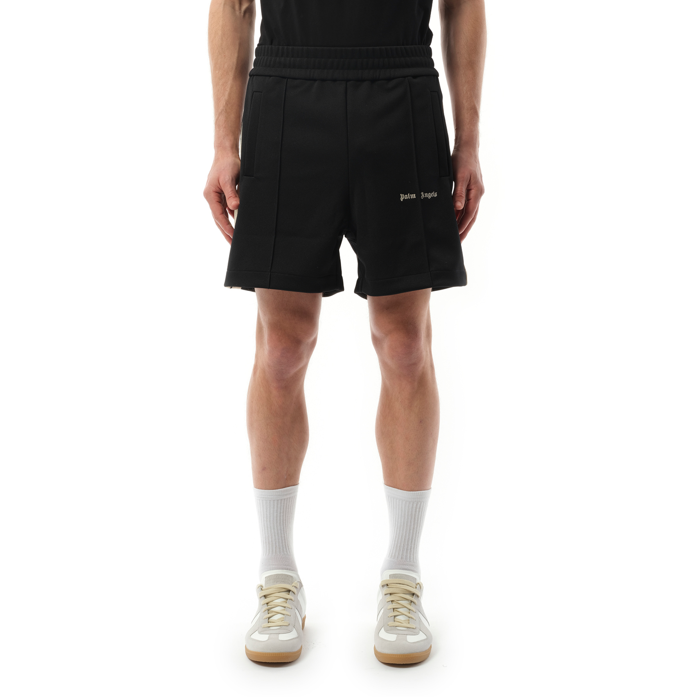 Classic Logo Track Shorts in Black/Off White