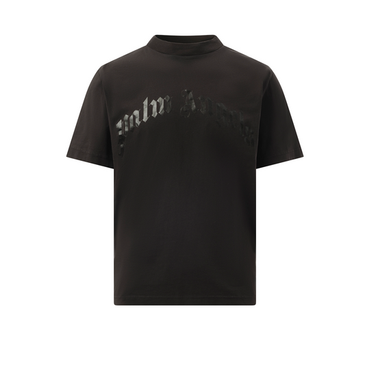 Curved Logo T-Shirt in Black