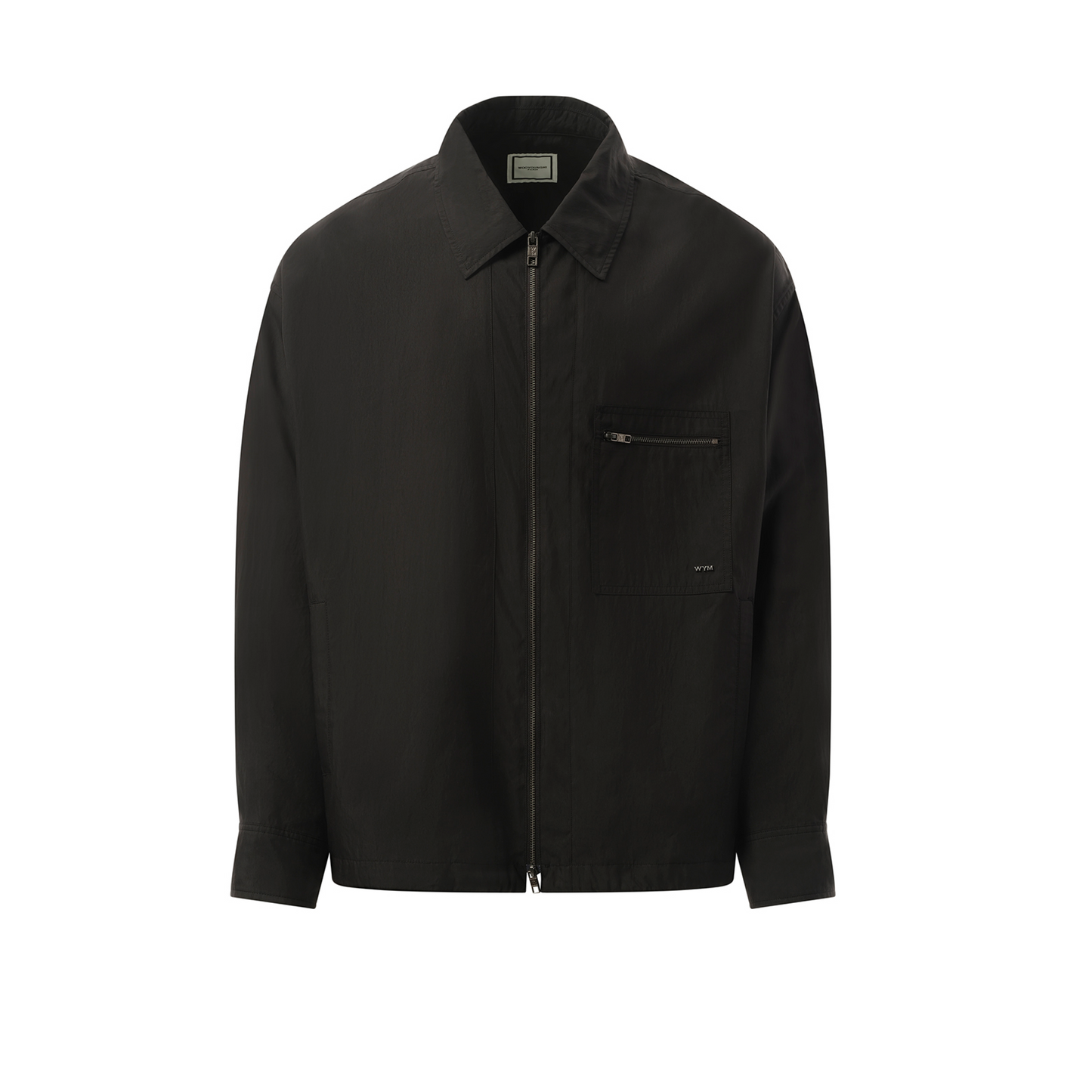 Nylon Zip Shirt in Black