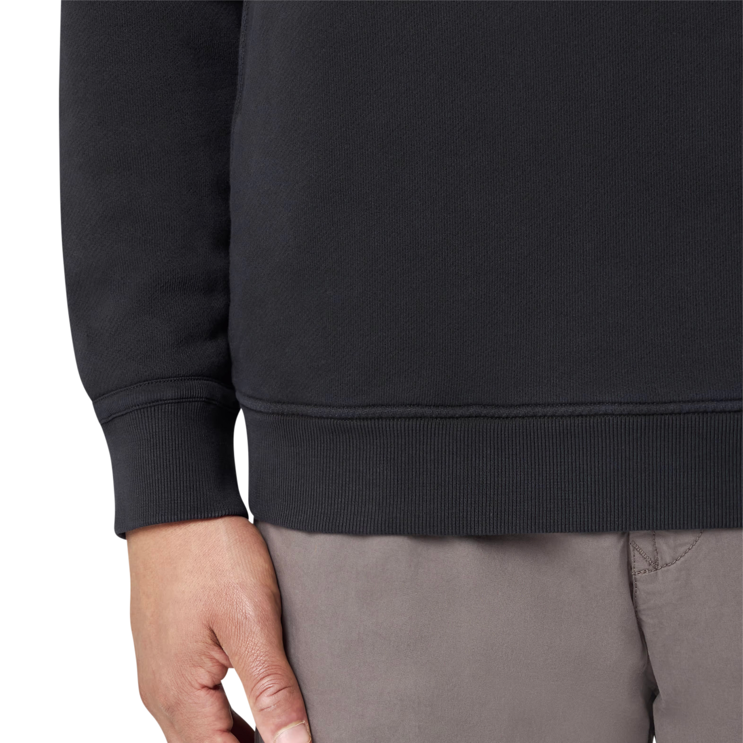 Diagonal Fleece Sweatshirt in Black