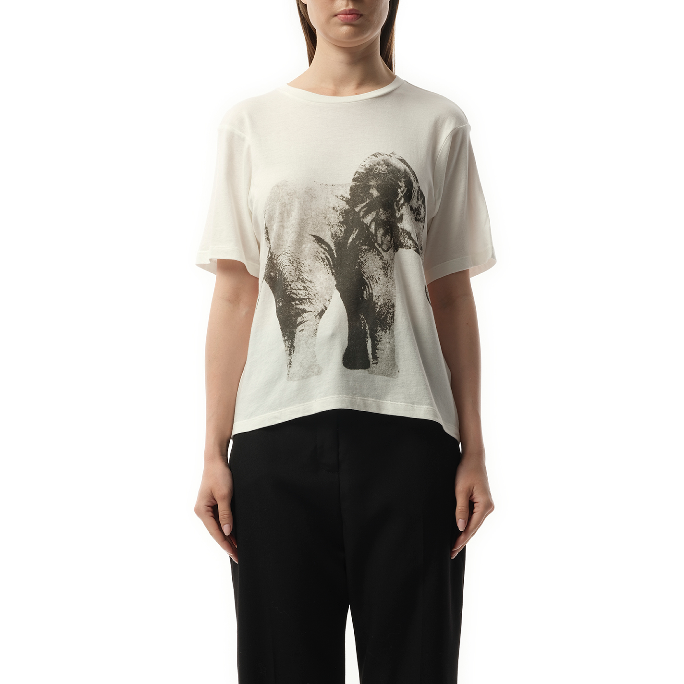 Elephant Printed T-Shirt in White