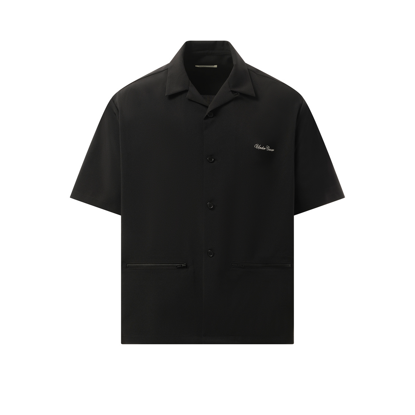 Logo Embroidery Short Sleeve Shirt in Black