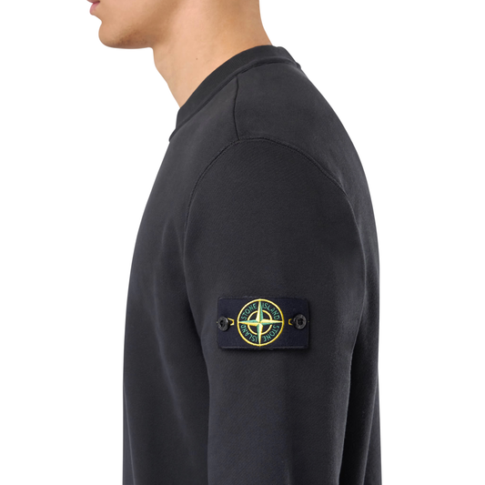 Diagonal Fleece Sweatshirt in Black