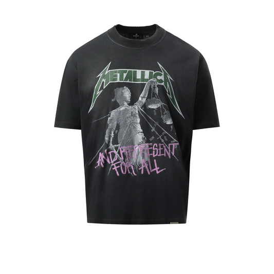 Metallica Justice T-Shirt in Stained Black