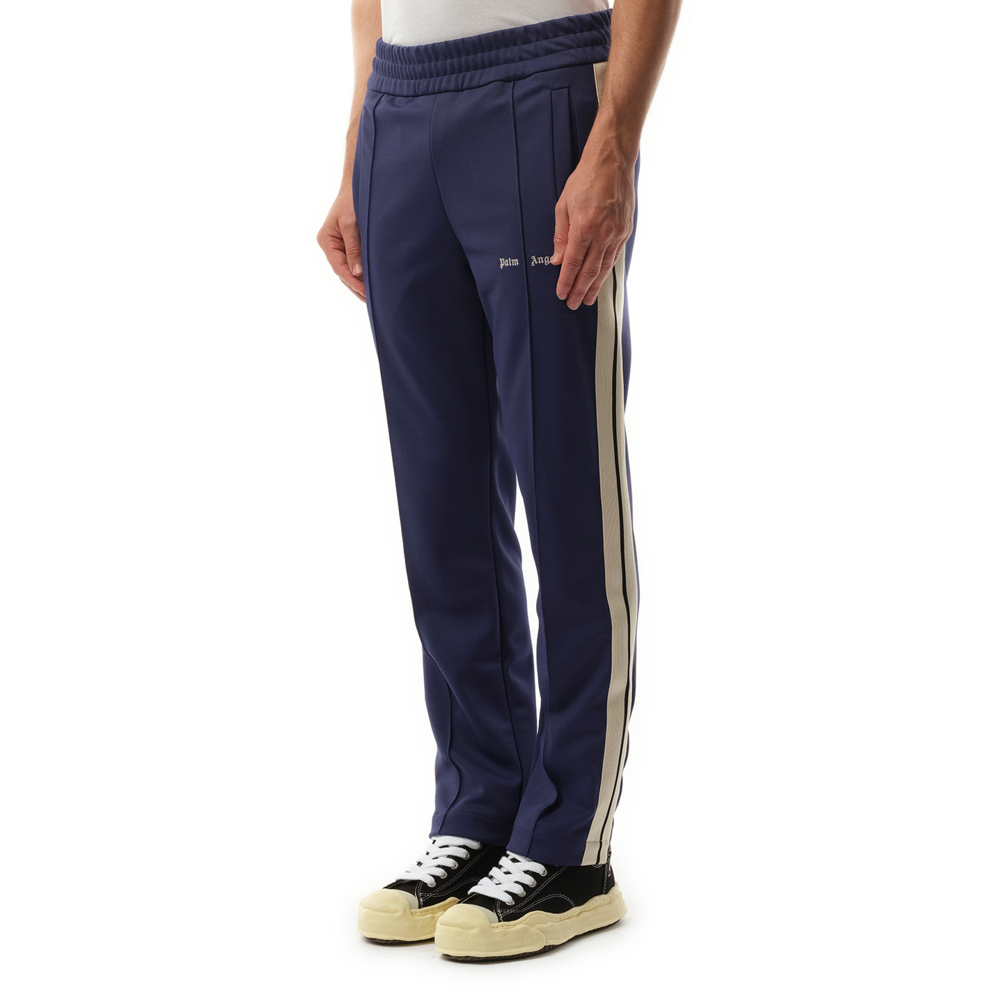 Logo Track Pants in Navy Blue/Off White